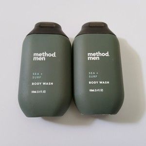 Lot Of 2-Method Men SEA + SURF Body Wash Travel Size 3.4oz